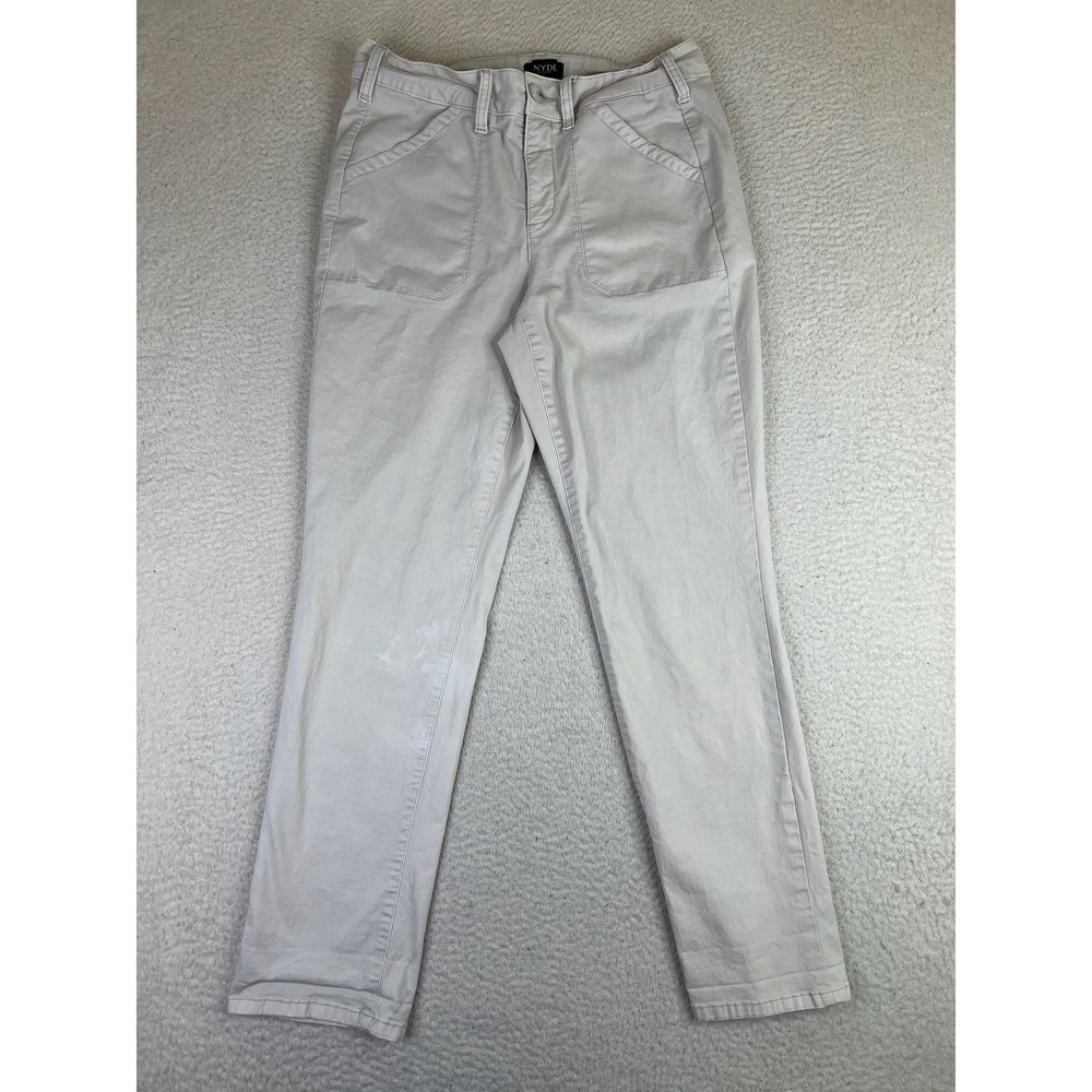 NYDJ Pants Womens 8 Beige Lift Tuck Stretch Chino Twill Slim Ankle‎ MAQY1699